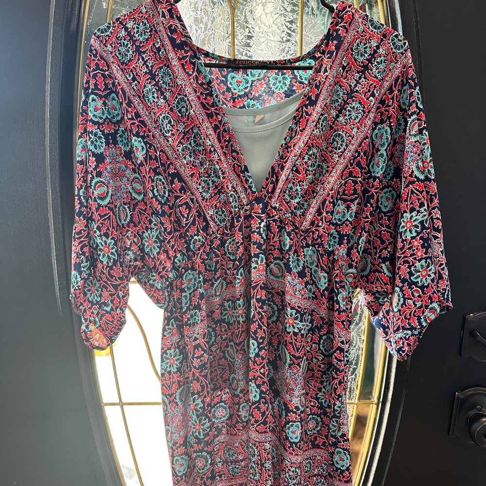 Renee C Women's Trendy colorful paisley Dress